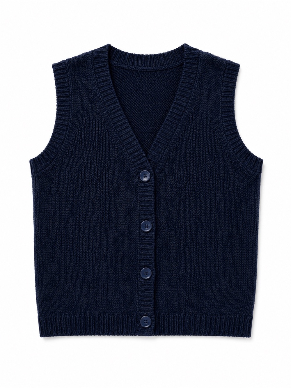 sundays Navy Knit Button-Front Vest - Picture 2 of 9